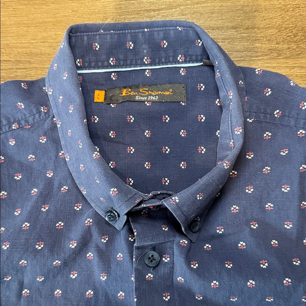 Ben Sherman Men's Long Sleeve Button Down Blue Shirt. Size XL - Picture 2 of 6